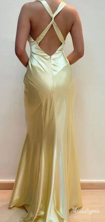 Sexy V-neck Criss-Cross Mermaid  Long Prom Dress Ideas, Evening Party Dresses,ZX509