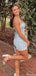 Sexy Spaghetti Strap Sweetheart Lace Sheath Mini Homecoming Dress,HM303