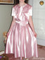 Casual Short Sleeves A-line Long Prom Dress Ideas, Evening Party Dresses,ZX1088