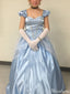 Gorgeous Short Sleeves Sweetheart A-line Long Prom Dress Ideas, Evening Party Dresses,ZX1080