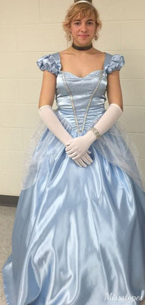 Gorgeous Short Sleeves Sweetheart A-line Long Prom Dress Ideas, Evening Party Dresses,ZX1080