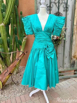 Elegant V-neck Short Sleeves A-line Long Prom Dress Ideas, Evening Party Dresses,ZX1091