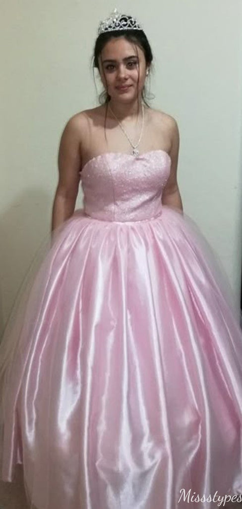 Elegant Strapless A-line Long Prom Dress Ideas, Evening Party Dresses,ZX1092