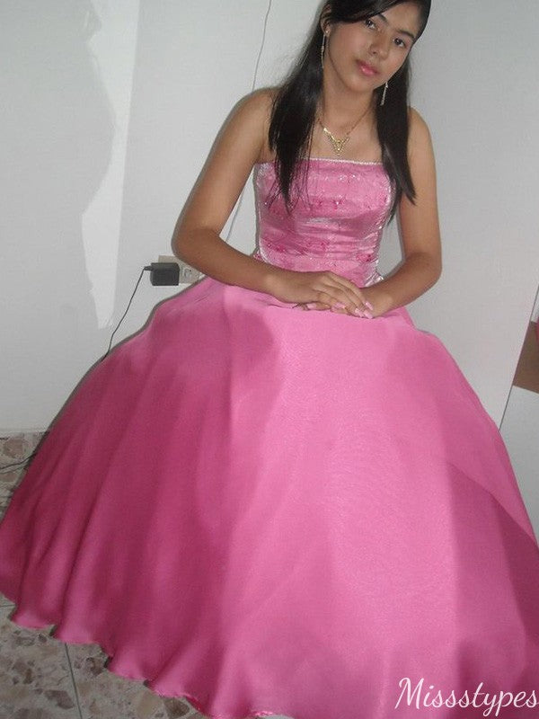 Elegant Strapless A-line Long Prom Dress Ideas, Evening Party Dresses,ZX1093