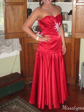 Elegant Strapless Sweetheart Sheath Long Prom Dress Ideas, Evening Party Dresses,ZX1095