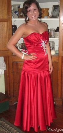 Elegant Strapless Sweetheart Sheath Long Prom Dress Ideas, Evening Party Dresses,ZX1095