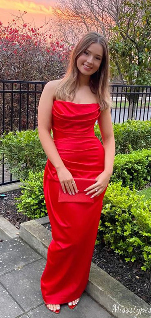 Formal Strapless Sheath Long Prom Dress Ideas, Evening Party Dresses,ZX1096