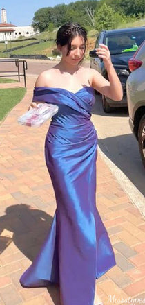 Gorgeous One-shoulder Mermaid Long Prom Dress Ideas, Evening Party Dresses,ZX1098