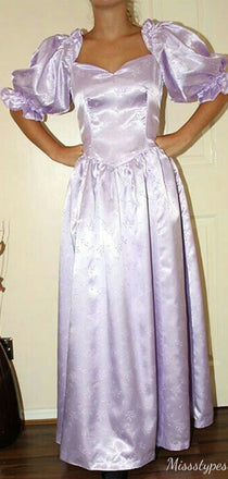 Gorgeous Short Sleeves A-line Long Prom Dress Ideas, Evening Party Dresses,ZX1101