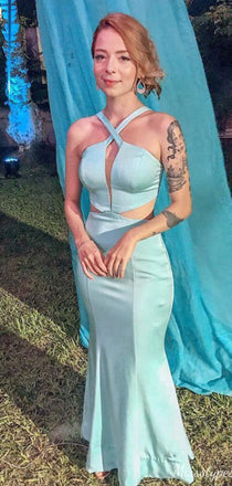 Sexy Criss Cross Notched Mermaid Long Prom Dress Ideas, Evening Party Dresses,ZX1102
