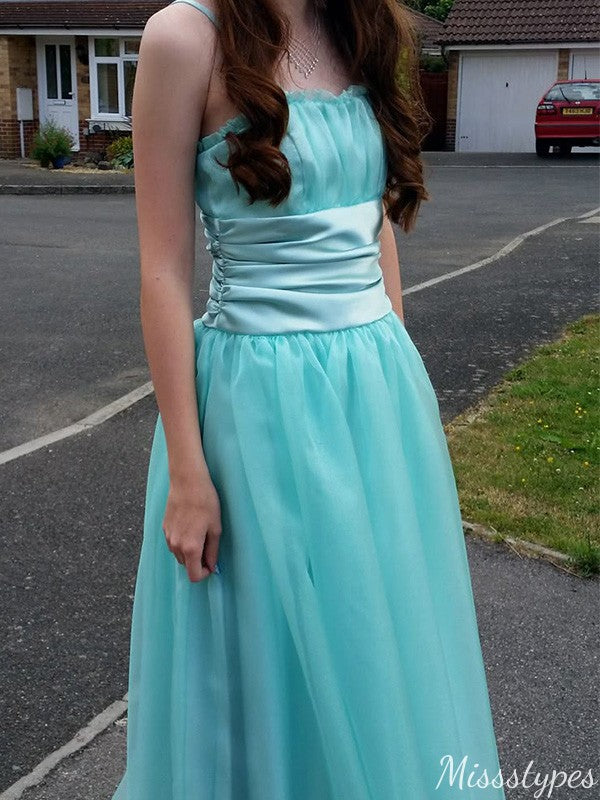 Casual Spaghetti Strap A-line Long Prom Dress Ideas, Evening Party Dresses,ZX1105