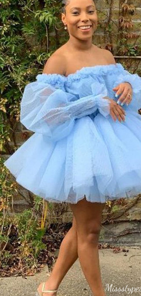 Elegant Off-shoulder A-line Short Mini Homecoming Dress,HM513