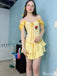 Elegant Off-shoulder Sheath Short Mini Homecoming Dress,HM515