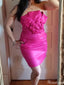Elegant Strapless Sheath Short Mini Homecoming Dress,HM516