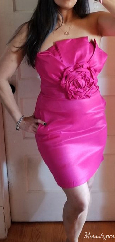 Elegant Strapless Sheath Short Mini Homecoming Dress,HM516