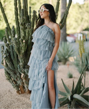 Ruffle Mismatched Halter Tea-Length Bridesmaid Dresses Online, BL98