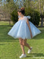Unique Spaghetti Strap A-line Short Mini Homecoming Dress,HM522