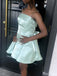 Casual Spaghetti Strap A-line Short Mini Homecoming Dress,HM523