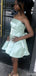 Casual Spaghetti Strap A-line Short Mini Homecoming Dress,HM523