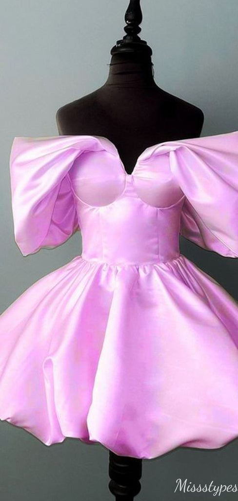Unique Off-shoulder Sheath Short Mini Homecoming Dress,HM527