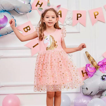 New Arrival Pink Sparkly Spotted Cute A-Line Little Flower Girl Dresses, ET49