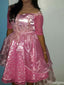 Unique Short Sleeves A-line Short Mini Homecoming Dress,HM528
