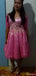 Unique Short Sleeves A-line Short Mini Homecoming Dress,HM528