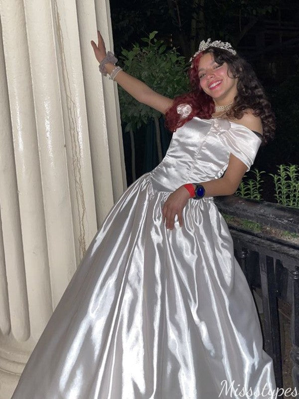 Elegant Off-shoulder A-line Long Prom Dress Ideas, Evening Party Dresses,ZX1114