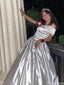 Elegant Off-shoulder A-line Long Prom Dress Ideas, Evening Party Dresses,ZX1114