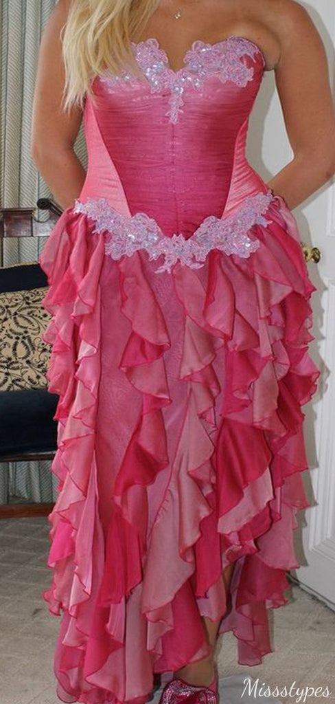 Unique Strapless A-line Long Prom Dress Ideas, Evening Party Dresses,ZX1115