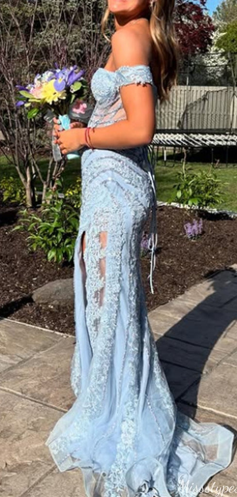 Elegant Off-shoulder Mermaid Long Prom Dress Ideas, Evening Party Dresses,ZX1123