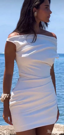 Casual Off-shoulder Sheath Short Mini Homecoming Dress,HM530