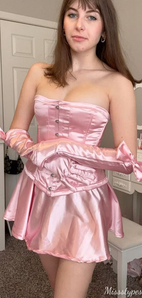 Elegant Strapless A-line Short Mini Homecoming Dress,HM532