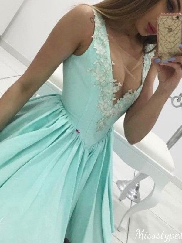 Gorgeous V-neck A-line Short Mini Homecoming Dress,HM534
