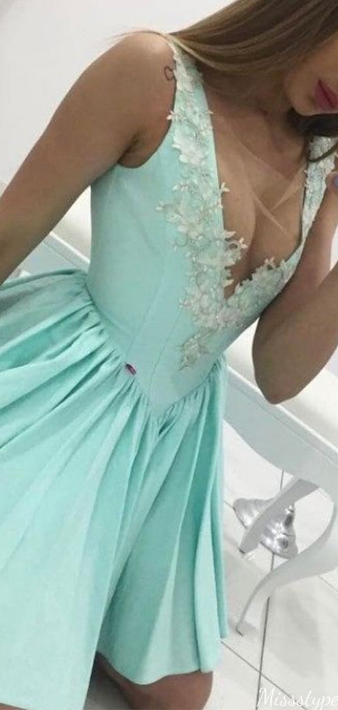 Gorgeous V-neck A-line Short Mini Homecoming Dress,HM534
