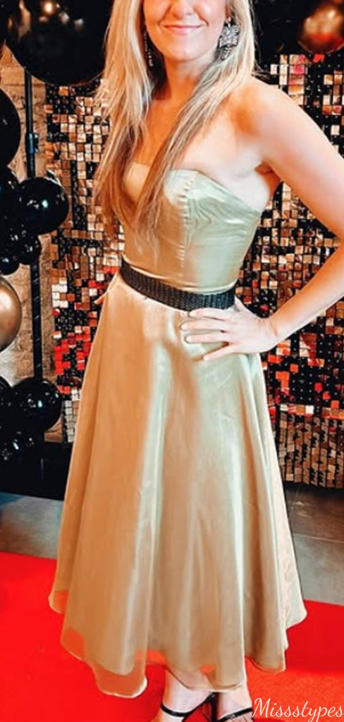 Elegant Strapless A-line Short Mini Homecoming Dress,HM535