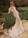 Sexy Sweetheart See Through Pale Champagne Mermaid Lace Full Sleeve Long Fashion Wedding Dresses,HS107