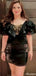 Sexy Short Sleeves Sheath Short Mini Homecoming Dress,HM538