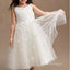 White Empire Tulle Cute Little Flower Girl Dresses, ET51