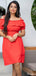 Casual Spaghetti Strap Off-shoulder A-line Short Mini Homecoming Dress,HM540