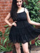 Casual Spaghetti Strap A-line Short Mini Homecoming Dress,HM543