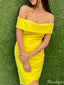 Elegant Off-shoulder Sheath Short Mini Homecoming Dress,HM545