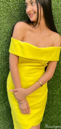 Elegant Off-shoulder Sheath Short Mini Homecoming Dress,HM545