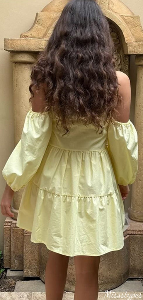 Elegant Off-shoulder A-line Short Mini Homecoming Dress,HM549