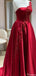Elegant One-shoulder A-line Long Prom Dress Ideas, Evening Party Dresses,ZX1130