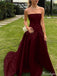 Formal Strapless A-line Long Prom Dress Ideas, Evening Party Dresses,ZX1132
