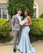 Sexy Blue Mermaid V-neck Maxi Long Prom Dress Ideas, Evening Party Dresses,ZX483