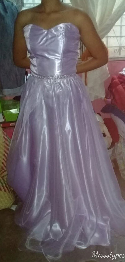 Gorgeous Strapless A-line Long Prom Dress Ideas, Evening Party Dresses,ZX1138
