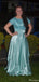 Gorgeous Short Sleeves A-line Long Prom Dress Ideas, Evening Party Dresses,ZX1139