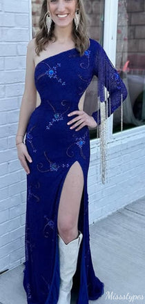 Gorgeous One-shoulder Mermaid Long Prom Dress Ideas, Evening Party Dresses,ZX1141